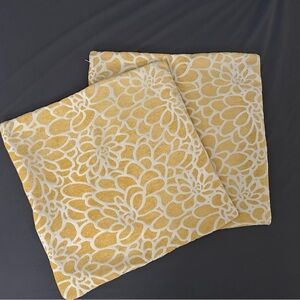 Floral Yellow and White Cushion Covers